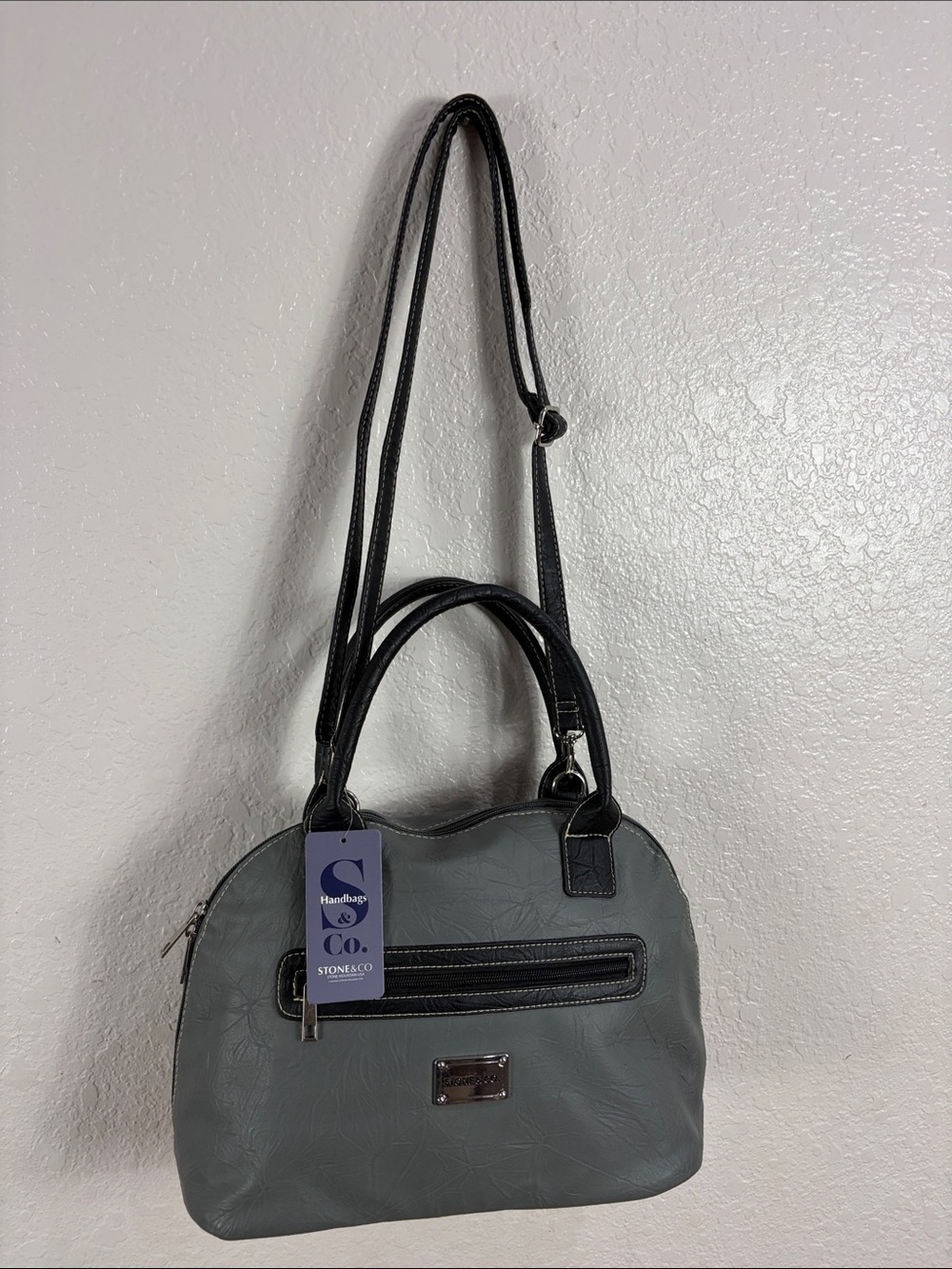 Stone & Co. Gray and Black Women’s Shoulder Satchel - Picture 4 of 17